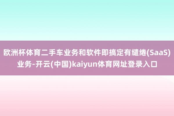 欧洲杯体育二手车业务和软件即搞定有缱绻(SaaS)业务-开云(中国)kaiyun体育网址登录入口