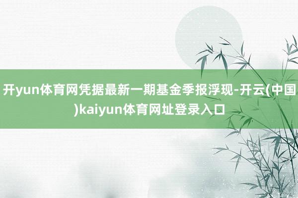 开yun体育网凭据最新一期基金季报浮现-开云(中国)kaiyun体育网址登录入口