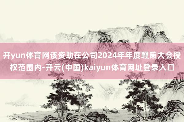 开yun体育网该资助在公司2024年年度鞭策大会授权范围内-开云(中国)kaiyun体育网址登录入口