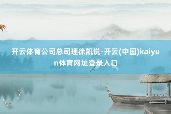 开云体育　　公司总司理徐凯说-开云(中国)kaiyun体育网址登录入口